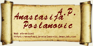 Anastasija Poslanović vizit kartica
